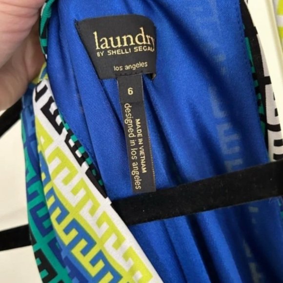 NWT Laundry By Shelli Segal Blue and Green Dress-Size 6 - Picture 4 of 6